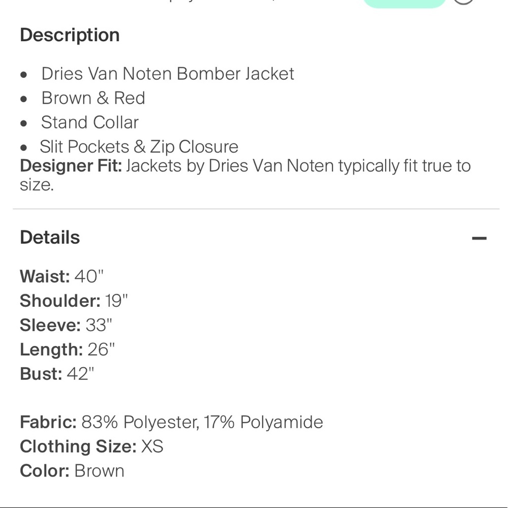 Dries Van Noten Bomber w/ tags - BRAND NEW - Picture 4 of 4
